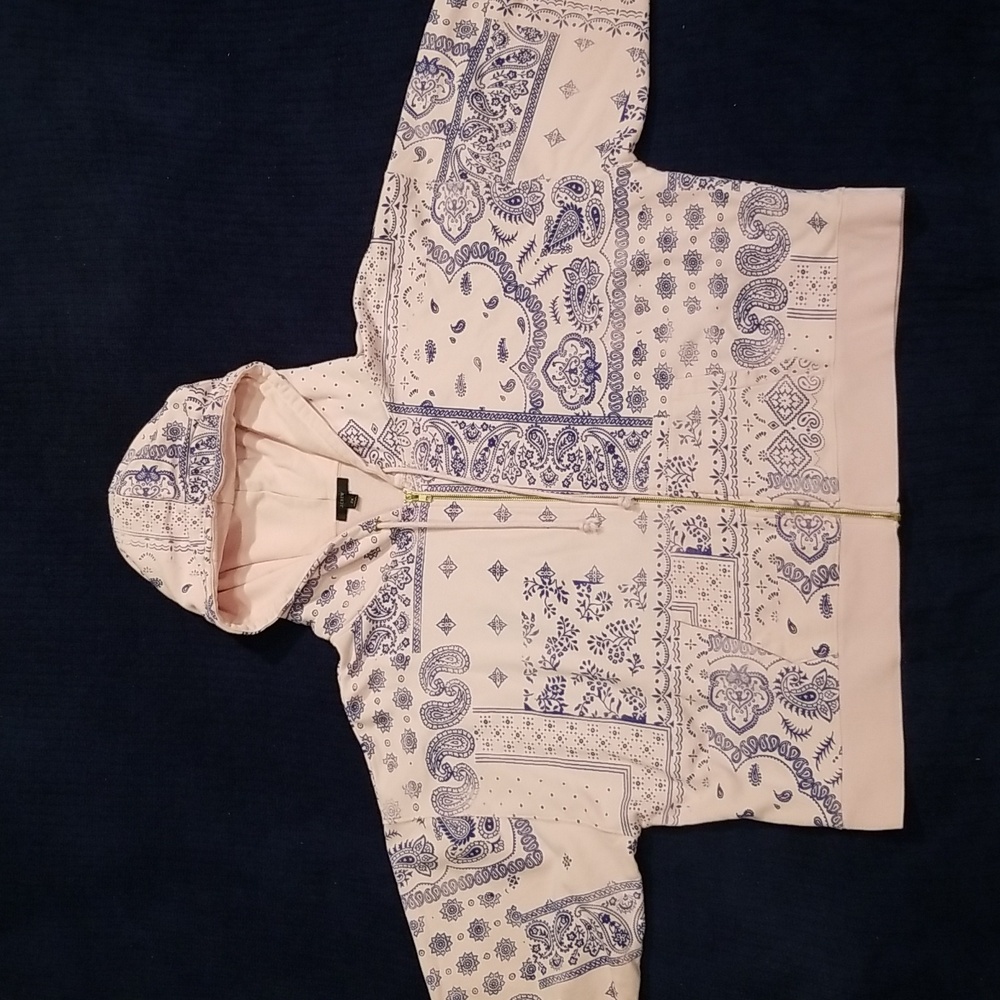 JCrew Patterned Hoodie with Blue Accents - Picture 2 of 8